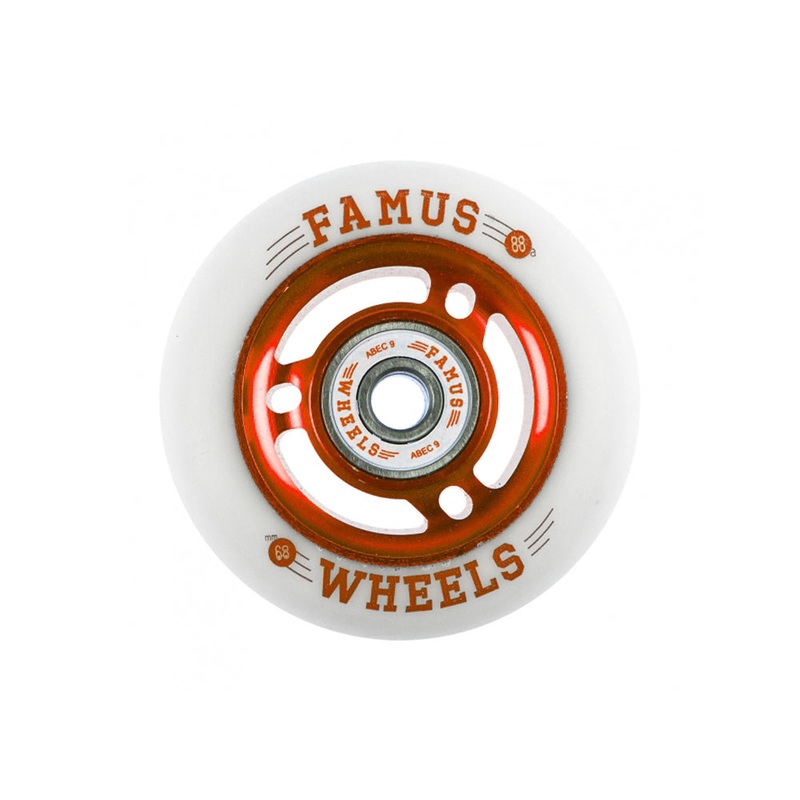 Metal Core 68mm white/red + Bearings 4-pack