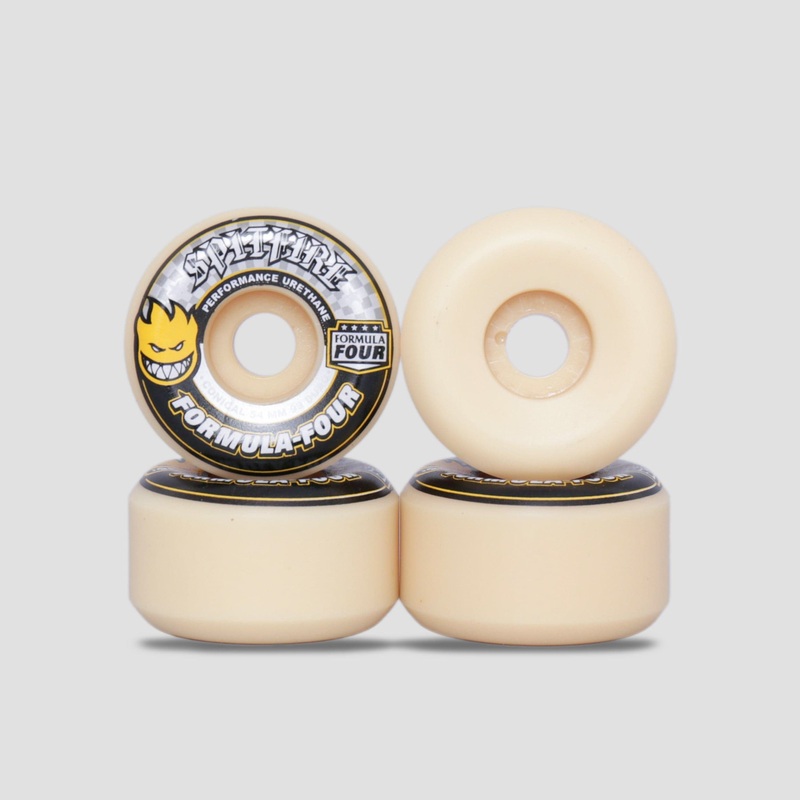 Spitfire 54mm 99DU Formula Four Conical Skateboard Wheels Natural / Yellow Print