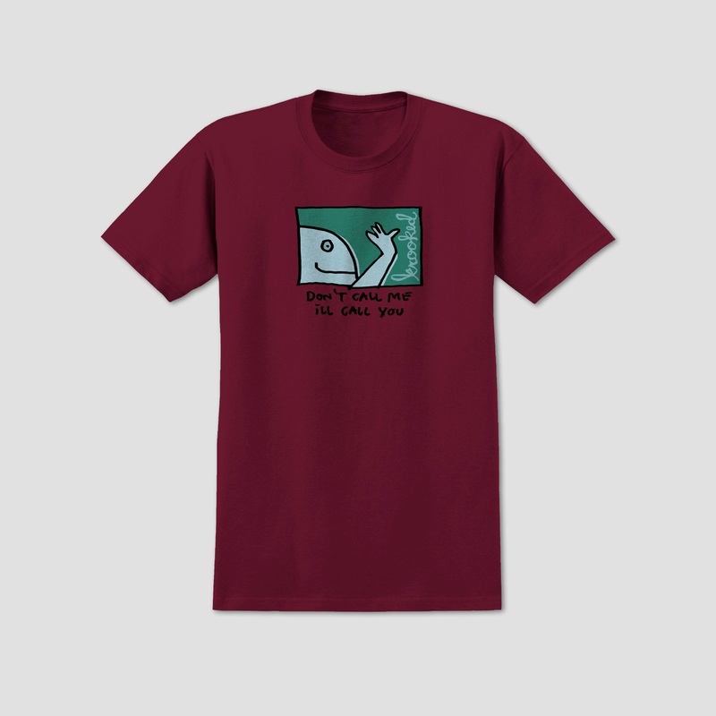 Krooked Call Me T-Shirt Burgundy Small