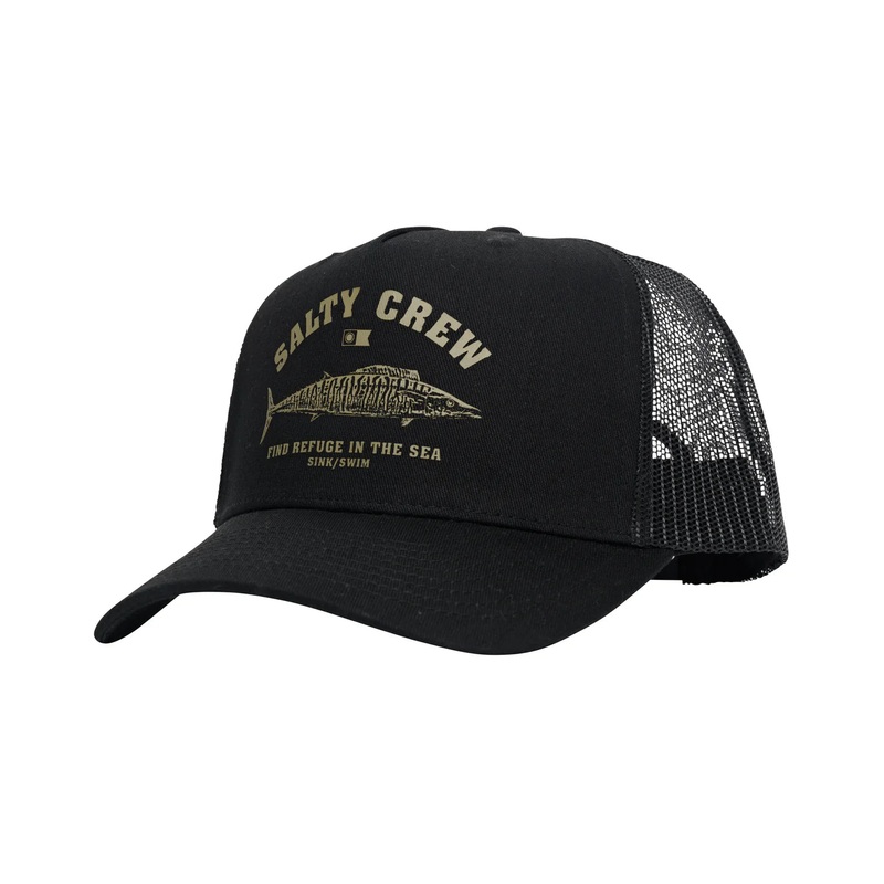 Salty Crew Wahoo Stamp 5 Panel Trucker Black OSFM