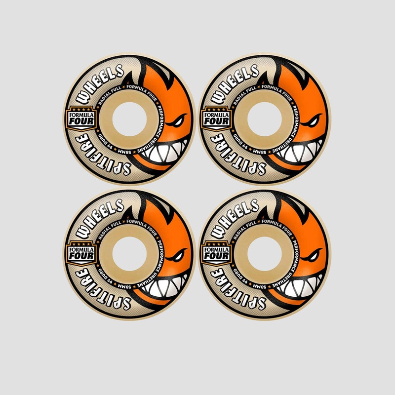 Spitfire 58mm F4 99 Radial Full Skateboard Wheels Natural