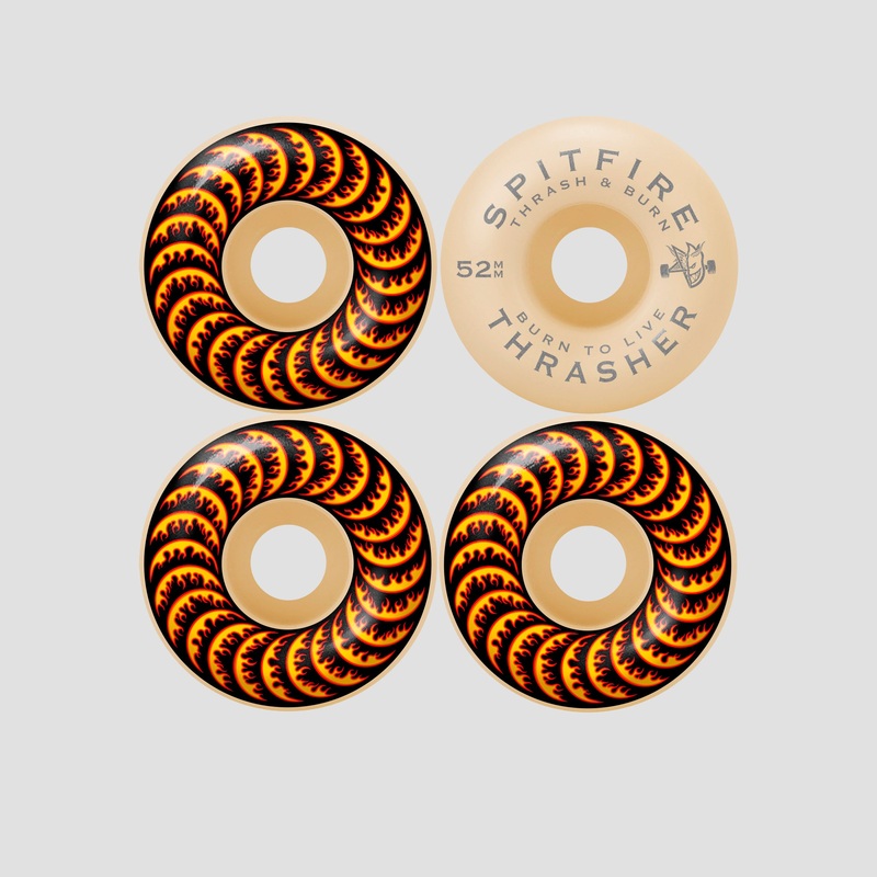 Spitfire x Thrasher 52mm Classic Flame F4 99 Classic Skateboard Wheels Natural