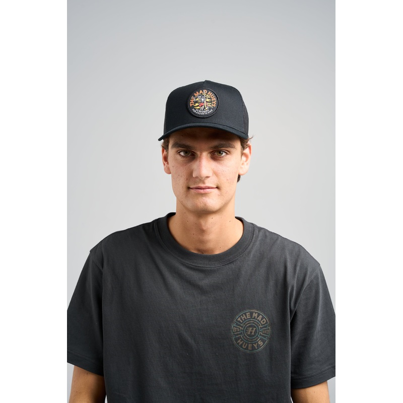 The Mad Hueys SEARCHING FOR SOME FKS | TWILL TRUCKER BLACK OSFM