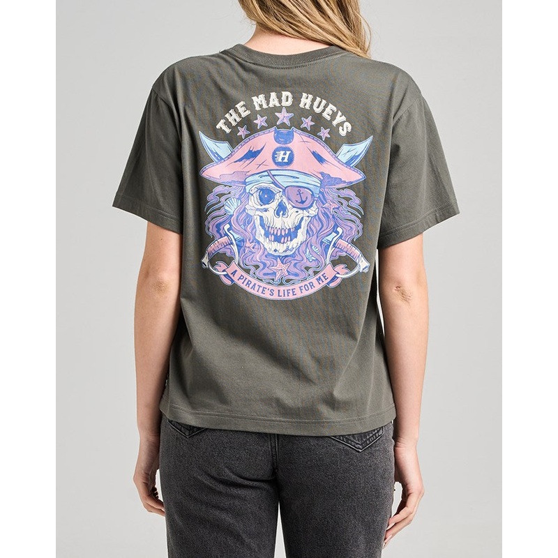 The Mad Hueys STAR PIRATES LIFE | WOMENS SS TEE CHARCOAL XS