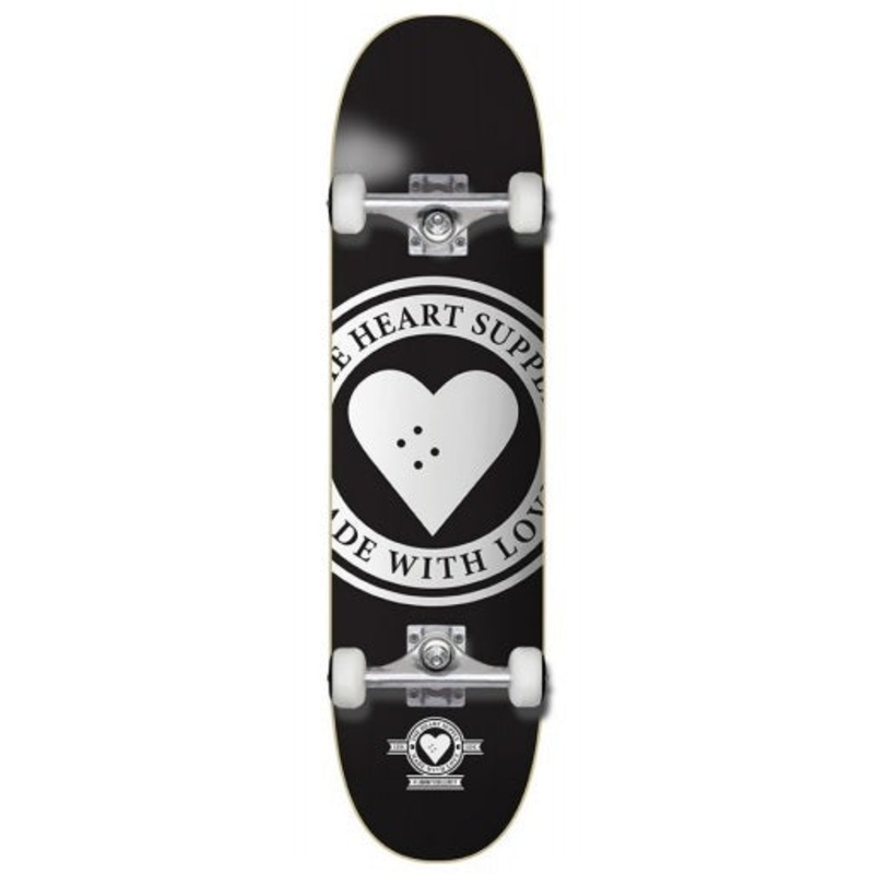 The Heart Supply Badge Logo Black Skateboard – 8.0″