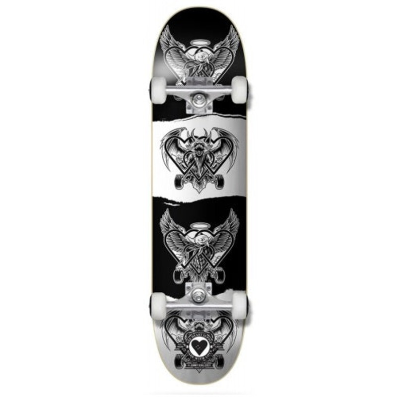 The Heart Supply Dark & Light Black and White Pro Skateboard – 8.0″