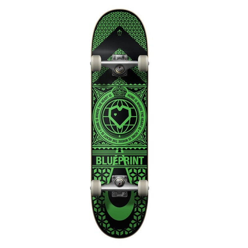 Blueprint Home Heart Black/Green Skateboard – 8.0″
