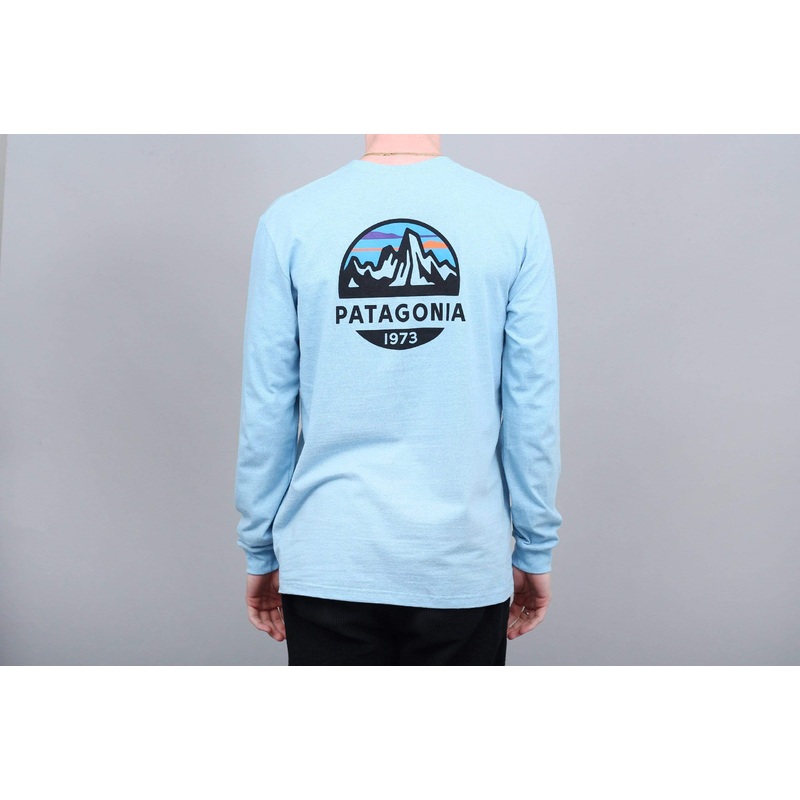 Patagonia Fitz Roy Scope Responsibili Longsleeve T-Shirt Break Up Blue Small