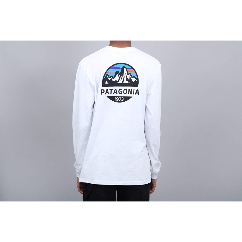 Patagonia Fitz Roy Scope Responsibili Longsleeve T-Shirt White Small