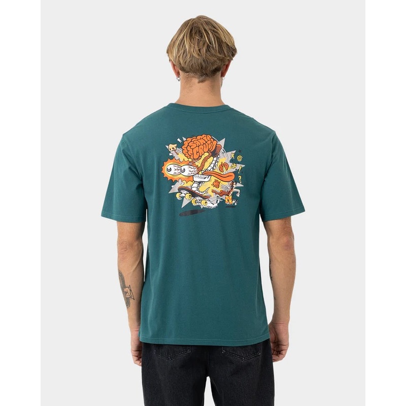 Santa Cruz Skate Brain Tee GREEN XS