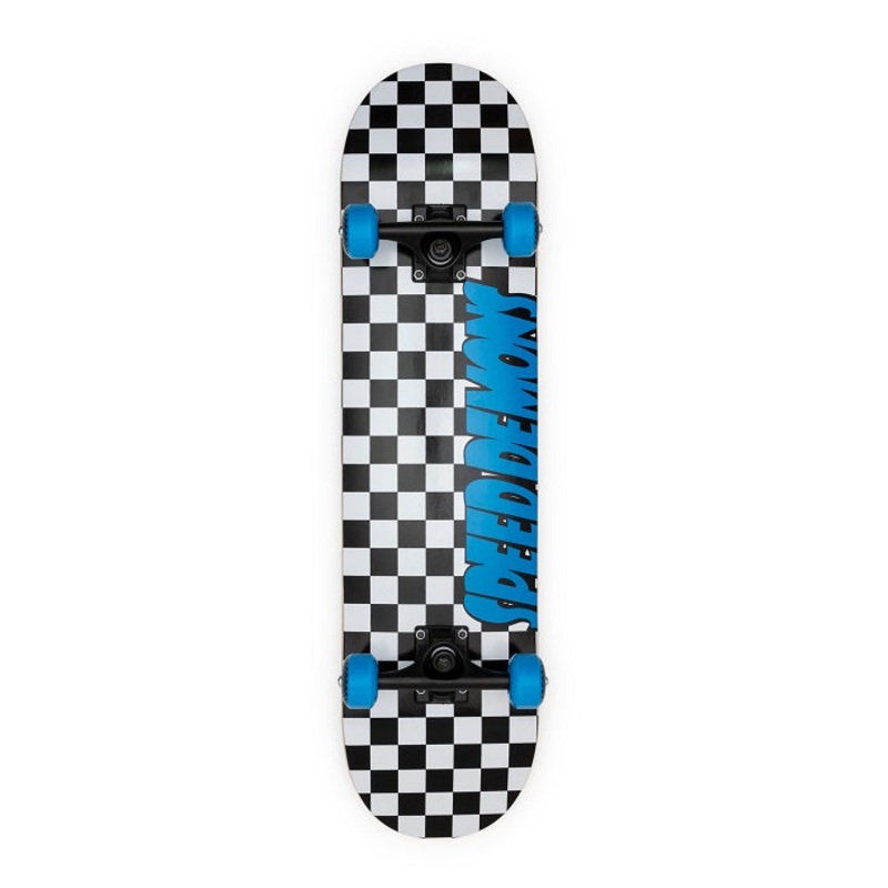 Speed Demons Checkers Black/Blue Skateboard – 7.25″