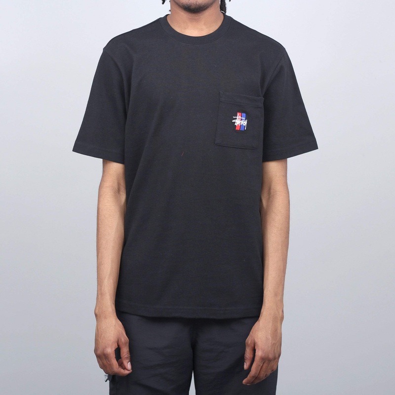 Stussy 2 Bar Stock Crew T-Shirt Black Small