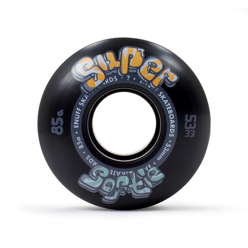 Enuff Super Softie Black Skateboard Wheels – 53mm 85a
