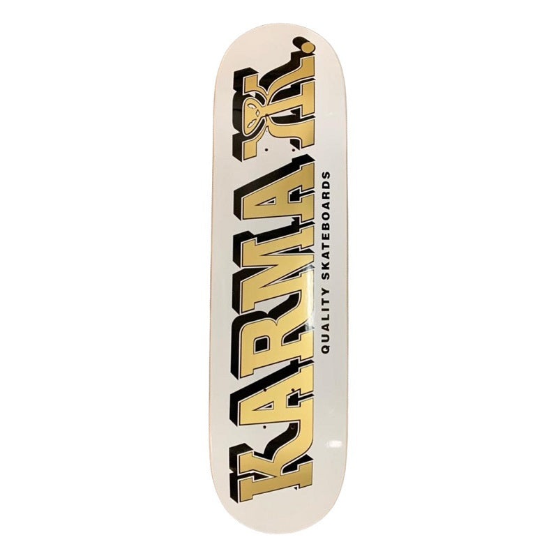 Karma Kizla White/Gold Skateboard Deck – 8.0″