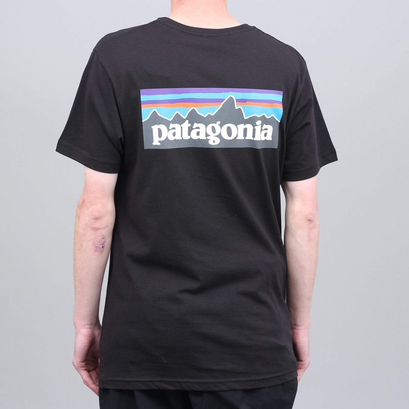 Patagonia P-6 Logo Organic T-Shirt Black Small