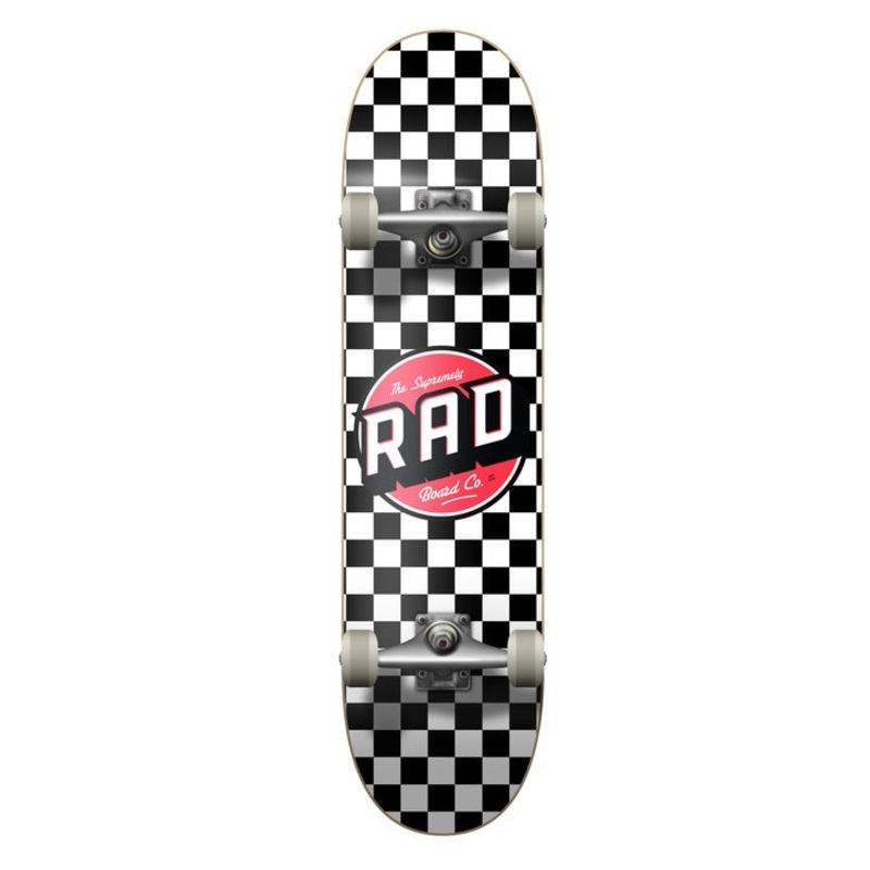 Rad Checkers 2 Dude Crew Skateboard Black/White – 7.75″