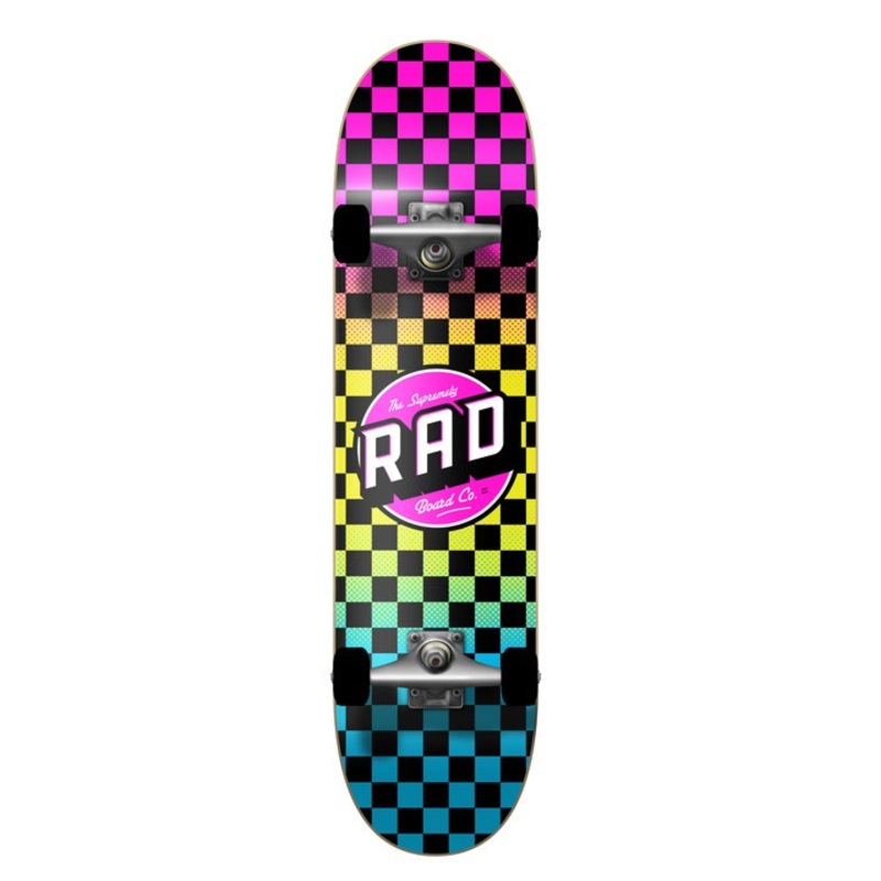Rad Checkers 2 Dude Crew Skateboard Neon Fade – 7.75″