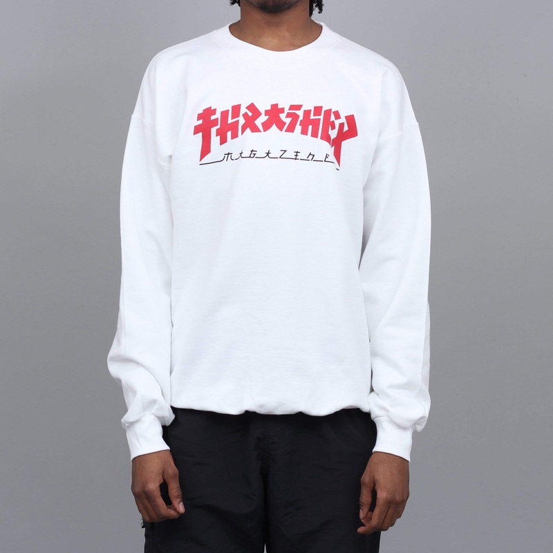 Thrasher Godzilla Crew White Small