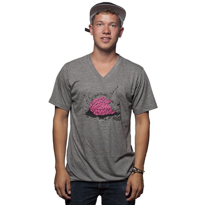 Fish Brain V-neck grey L