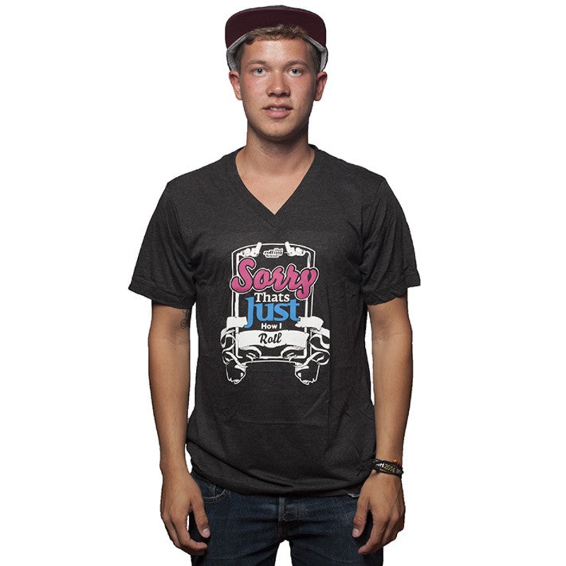 How I Roll V-neck charcoal S