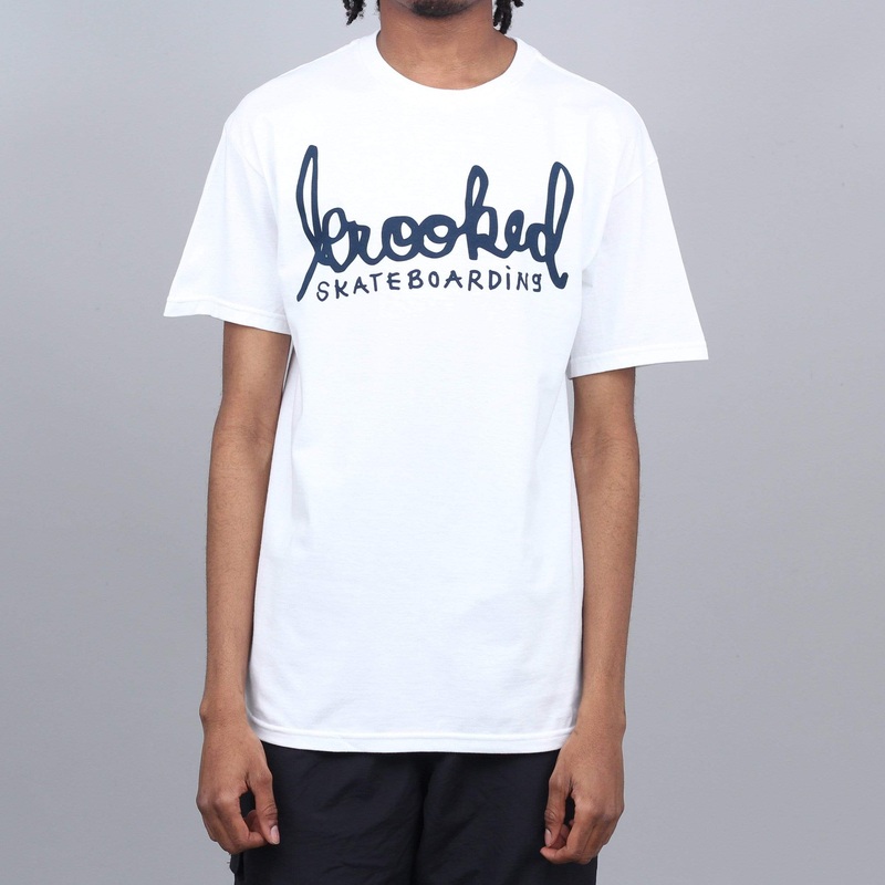 Krooked Skript T-Shirt White / Navy Medium