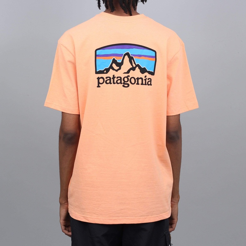Patagonia Fitz Roy Horizons Responsibili T-Shirt Peach Sherbet Small