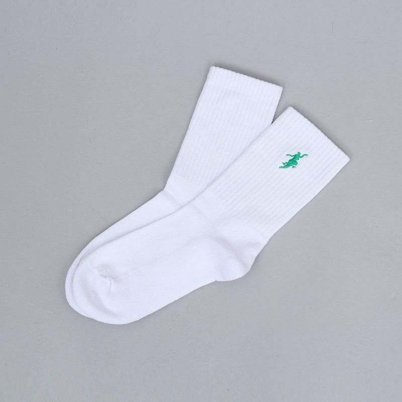 Polar No Comply Socks White / Green (old) Small/Medium