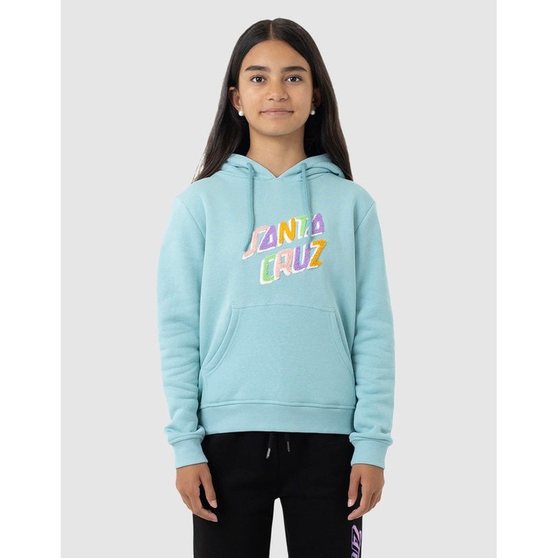 Santa Cruz Stack Strip Front Girls Hoodie TURQUOISE 6