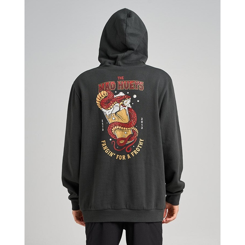 The Mad Hueys FANGIN | HOODED PULLOVER VINTAGE BLACK S