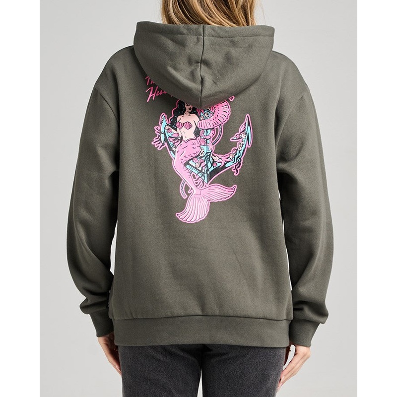 The Mad Hueys SEAHORSE ANCHOR | WOMENS PULLOVER CHARCOAL XS