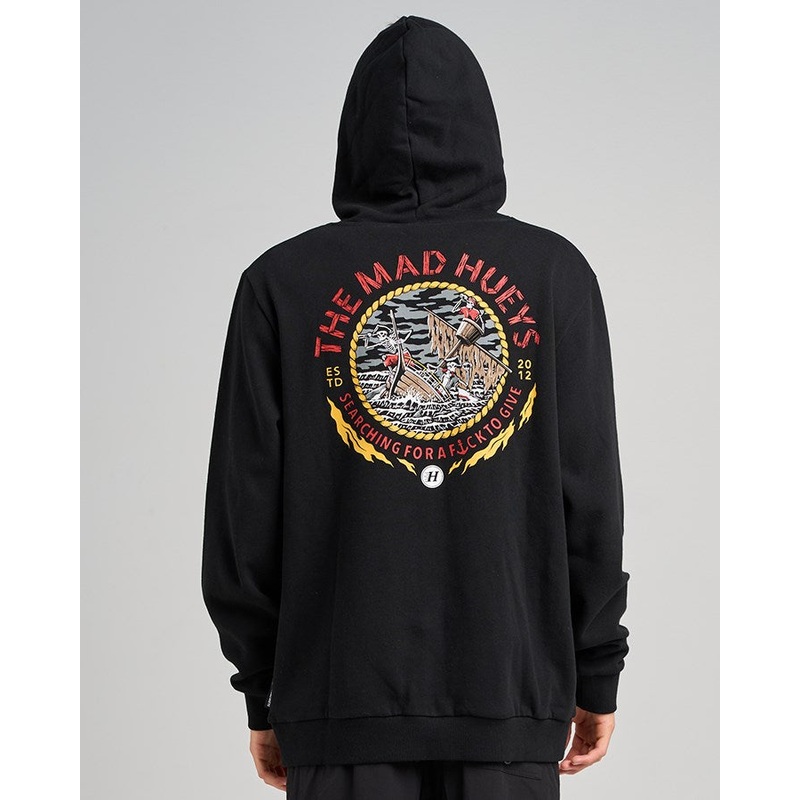 The Mad Hueys SEARCHING FOR SOME FKS | HOODED PULLOVER BLACK S