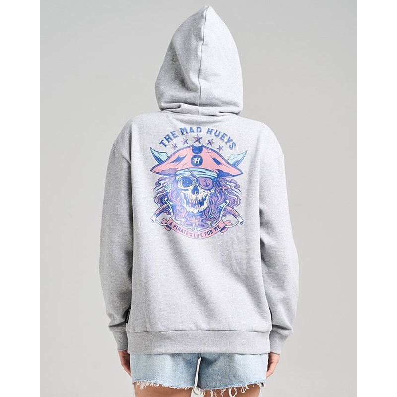 The Mad Hueys STAR PIRATES LIFE | WOMENS PULLOVER GREY MARLE XS