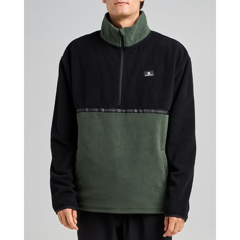 The Mad Hueys TIDAL | QUARTER ZIP OIL GREEN S