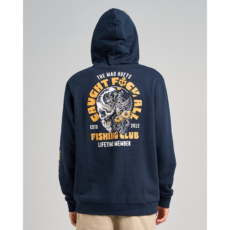 The Mad Hueys TROPIC CAUGHT FK ALL | FISHING HOODED PULLOVER NAVY S