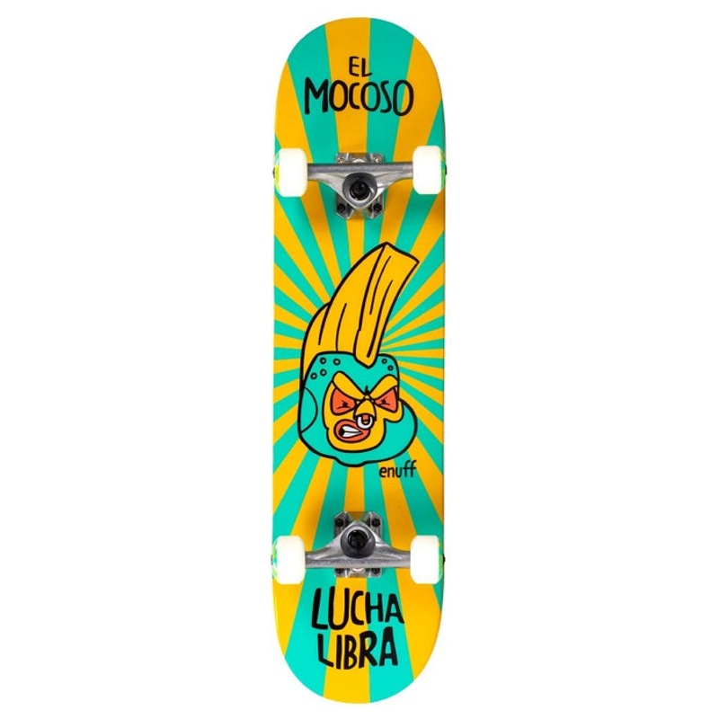 Enuff Lucha Libre Mini Skateboard Yellow/Blue – 7.25″