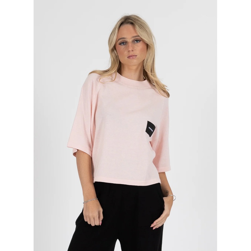 Federation Badge Knit Top – Pink XS