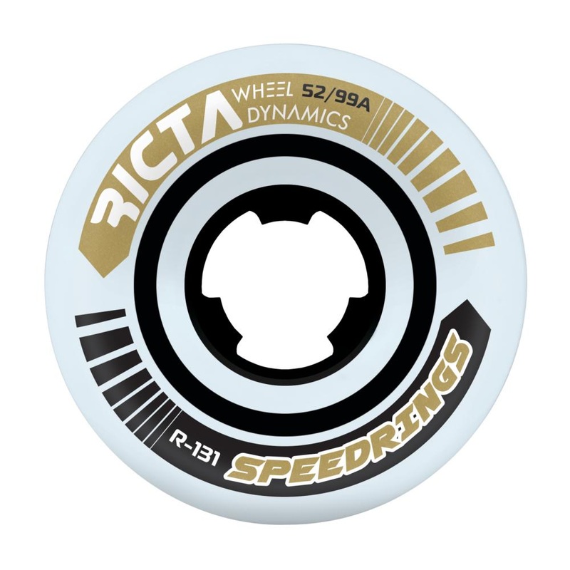 Ricta Speedrings Slim Skateboard Wheels White/Gold – 52mm 99a