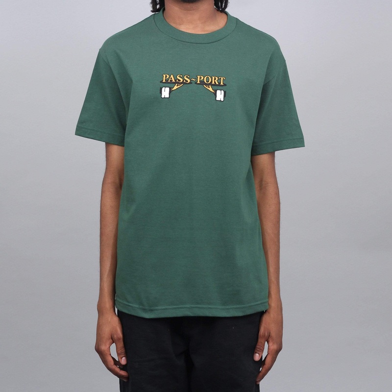Passport Waiter Embroidery T-Shirt Forest Green Small