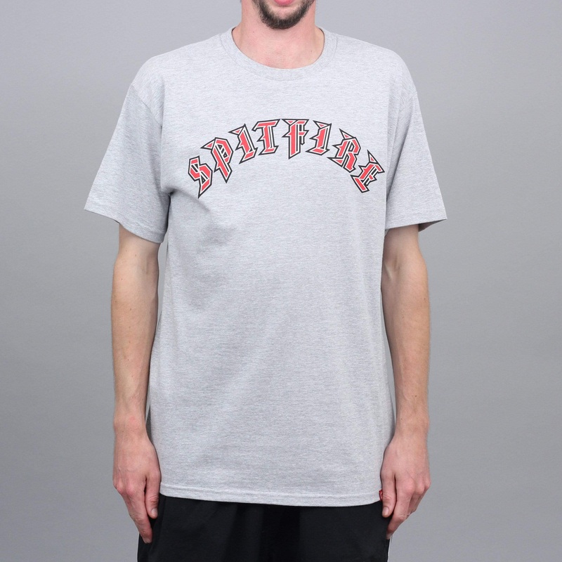 Spitfire Old E Fill T-Shirt Athletic Heather / Red Small