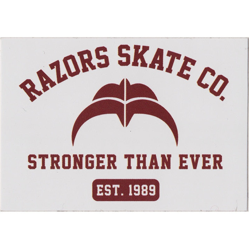 Sticker Skate CO white/maroon  7x5cm