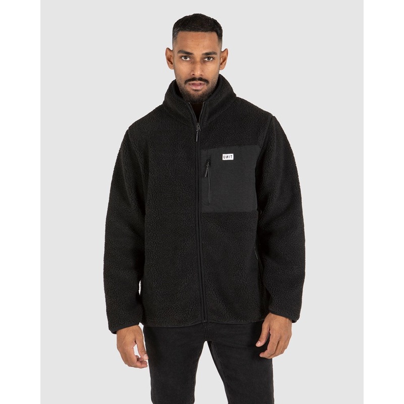 Unit District Half Pile Fleece Jacket BLACK S