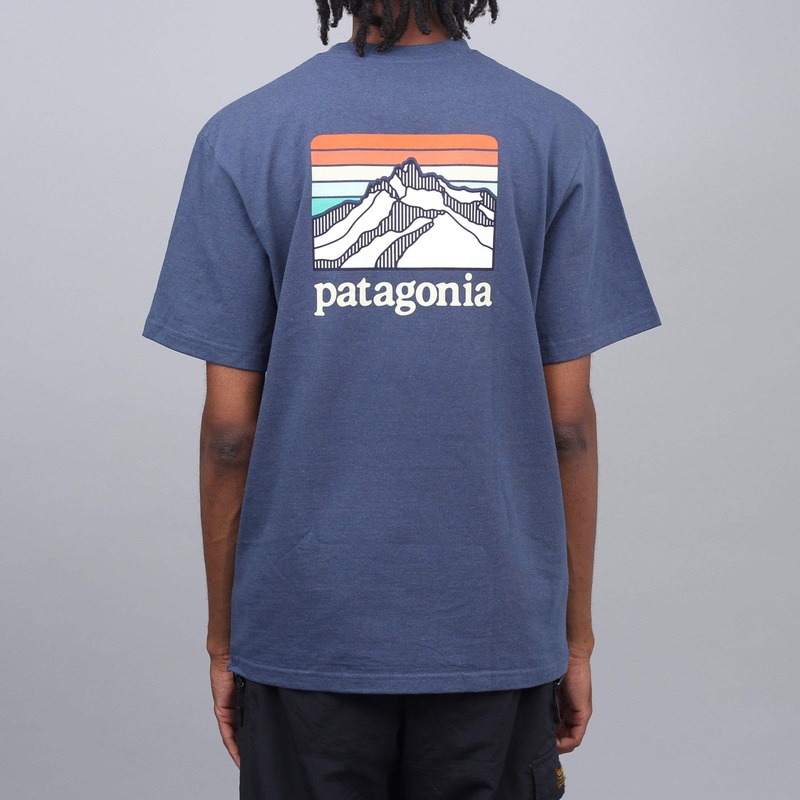 Patagonia Line Logo Ridge Pocket Responsibili T-Shirt Dolomite Blue Small