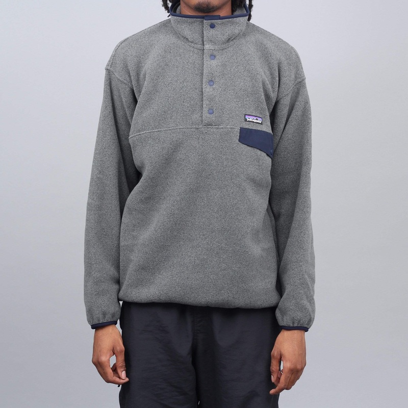 Patagonia Synchilla Snap T Fleece Pullover Nickel W / Navy Blue Small