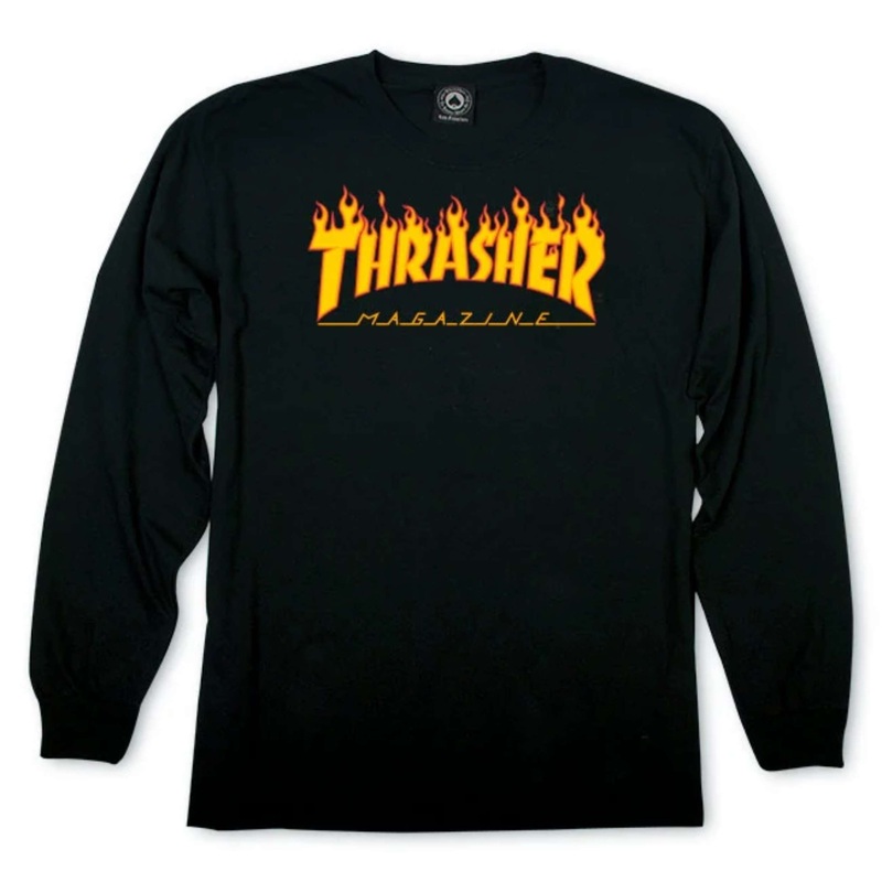Thrasher Flame Longsleeve Tee BLACK S