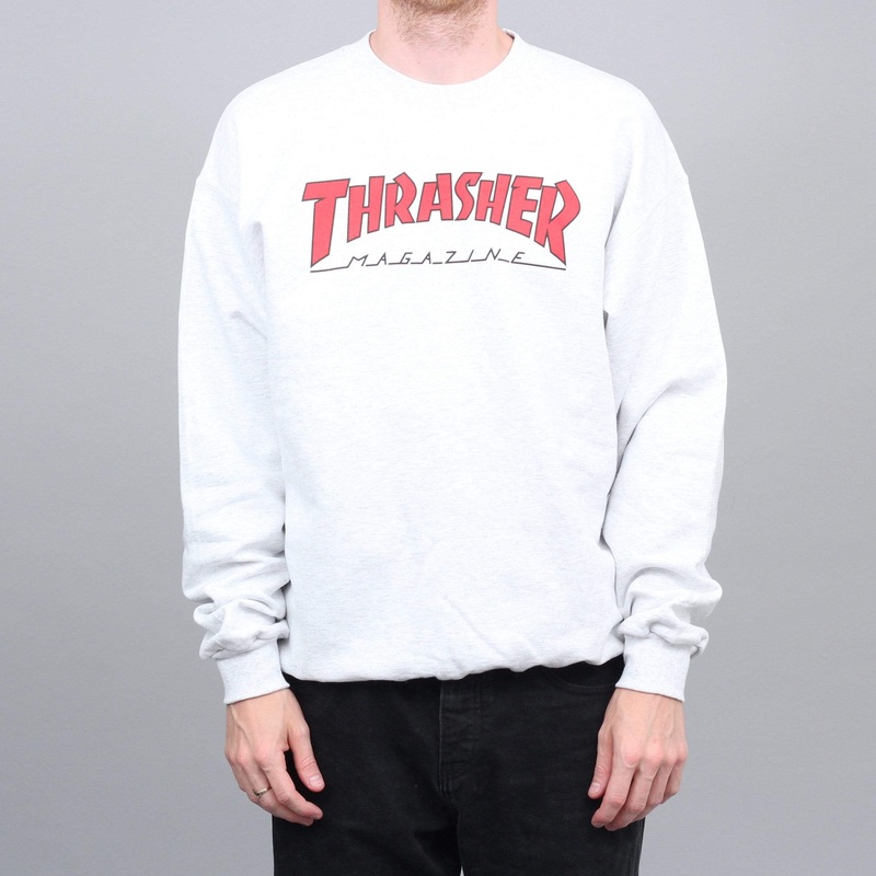 Thrasher Outlined Crew Ash Grey Small