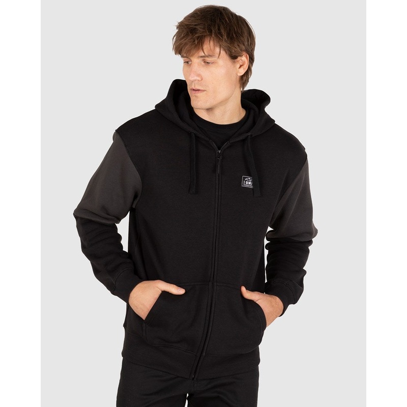 Unit Raines Zip Thru Hoodie BLACK S