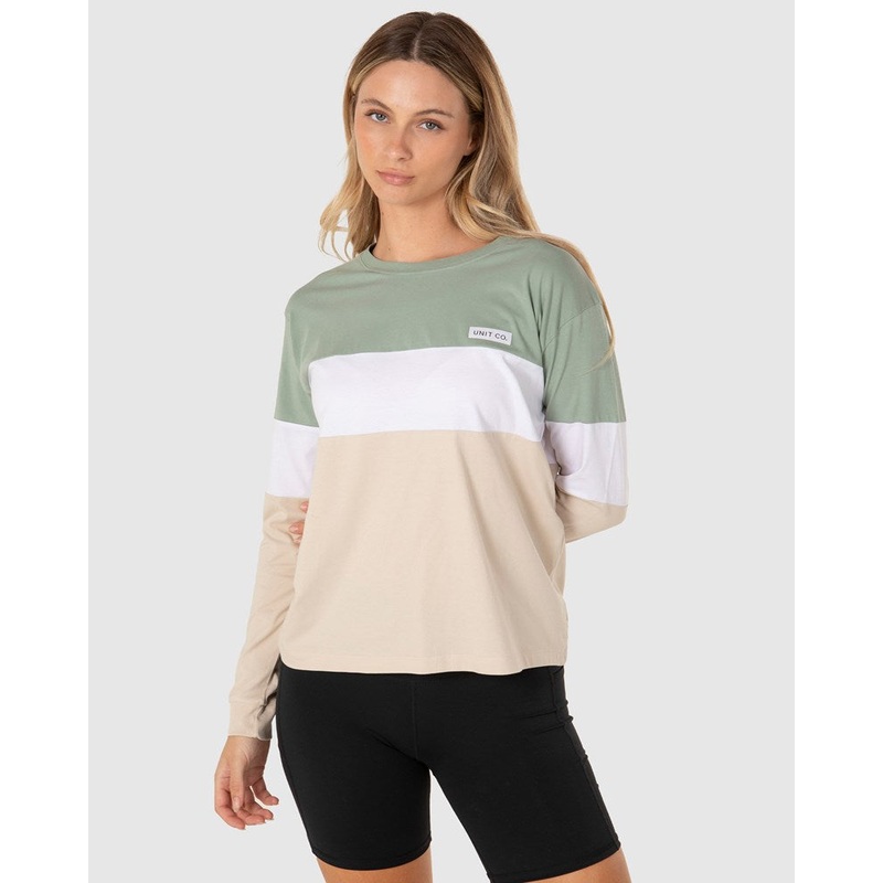 Unit Coco Womens Longsleeve Tee GREEN CEMENT 6/2XS