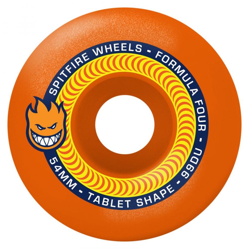 Spitfire Formula Four Tablet Neon Orange Skateboard Wheels – 53mm 99du