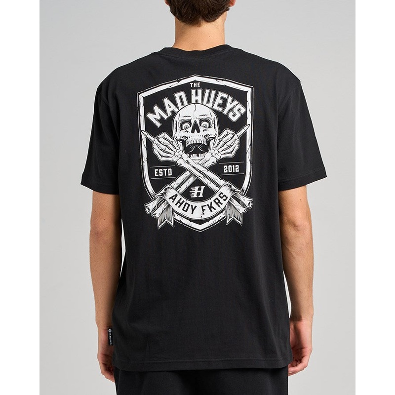 The Mad Hueys AHOY FKRS SHIELD | SS TEE BLACK S