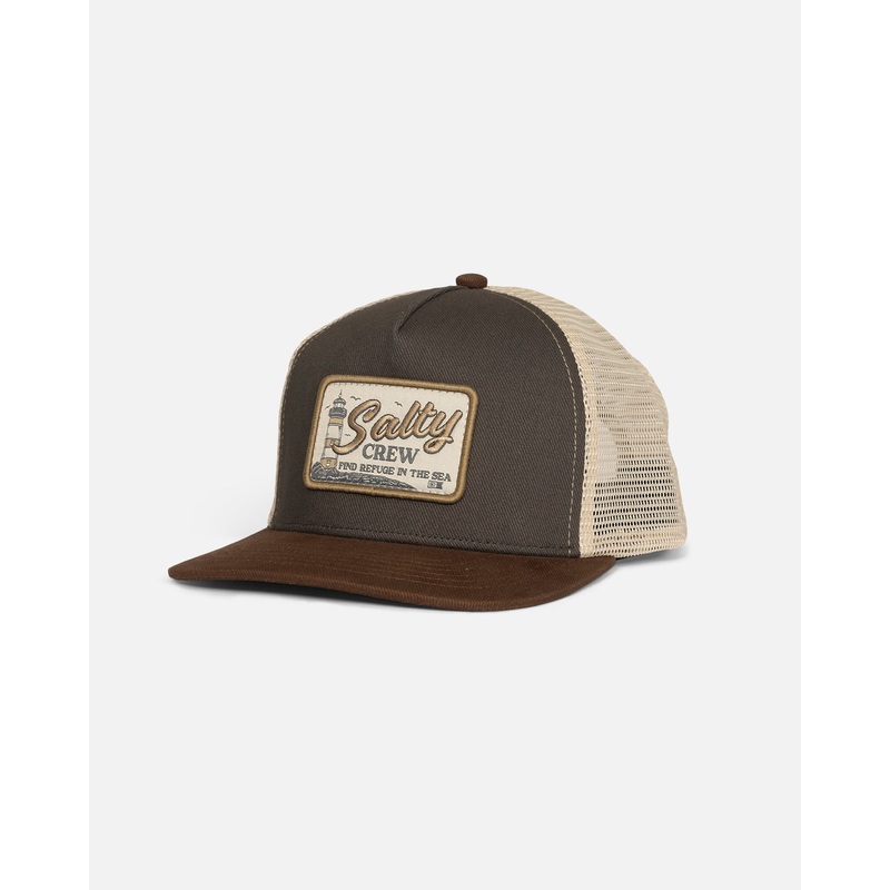 Salty Crew Ashore Boys Trucker Charcoal Brown OSFM